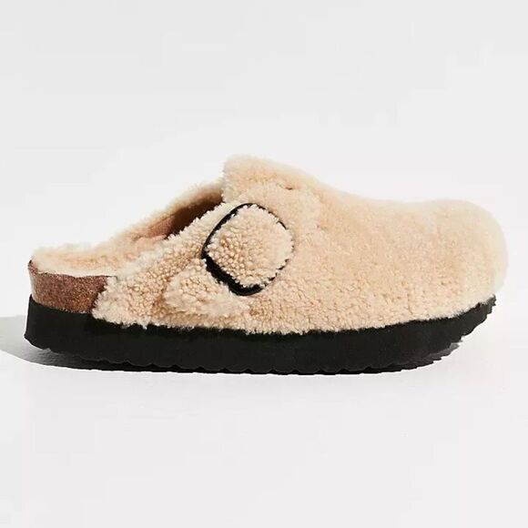 Birkenstock Papillio Slippers Shearling Teddy big buckle NEW - Picture 3 of 7